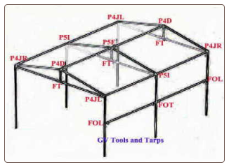 fta 10pc 3 way "T" SHAPED CANOPY FITTING ~ 3/4" Pipe 